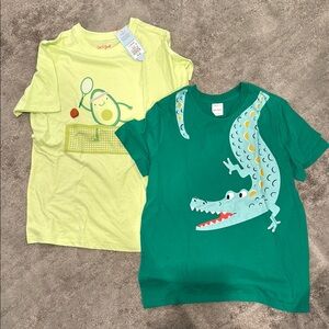 Kids Graphic T-Shirts Set - Yellow and Green